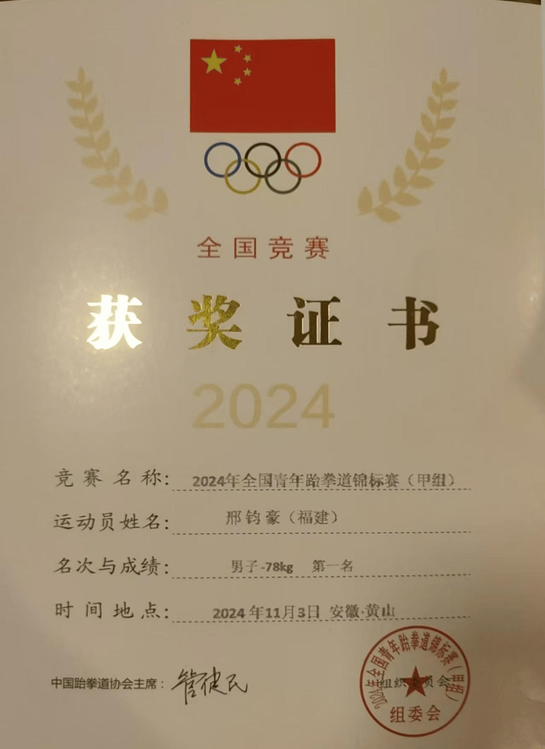 运动员获得佳绩，给国家带来光荣
