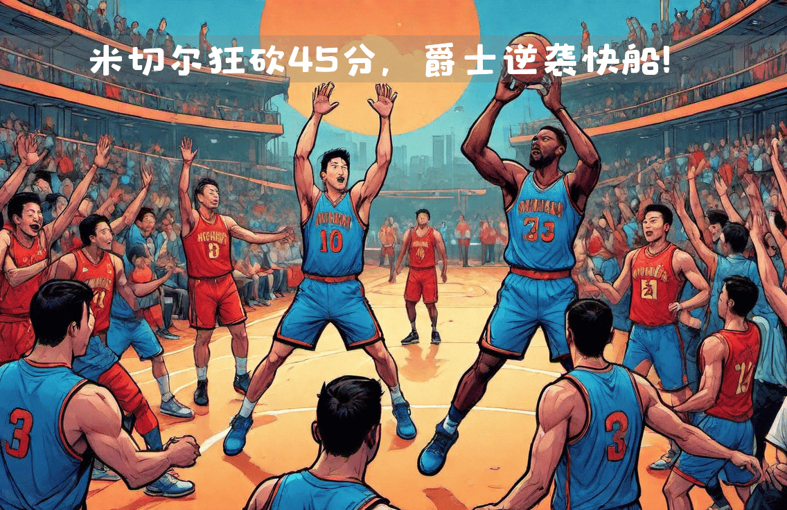 爵士战胜小牛，米切尔三分神准